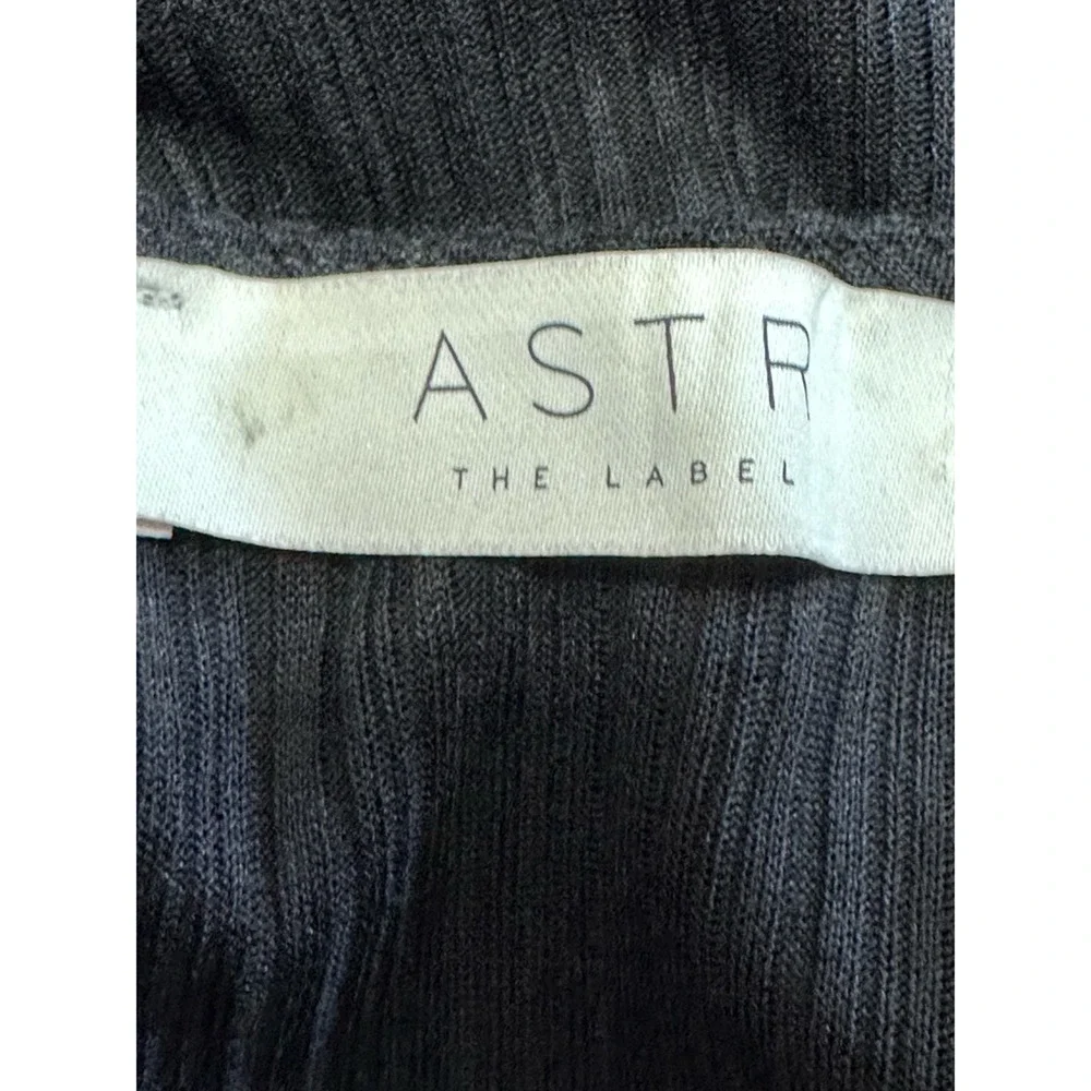 Astr The Label Womens Crop Top Black Pullover Long Sleeve Notch Neck Goth L New_7